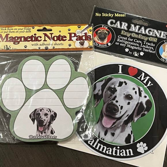 Dalmatian Lover's Set: Magnetic Note Pads & Car Magnet Gift Set - Picture 1 of 2